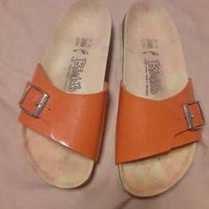 Birki's Original Birkenstock. Color: Sparkle Orange. American Size 8.